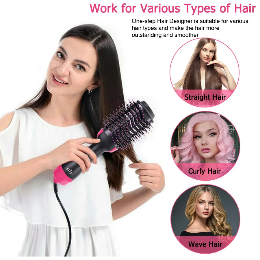 3 In 1 Brush For Hair Curler Hot Volumizing Brush Styler Curling Comb For Hair