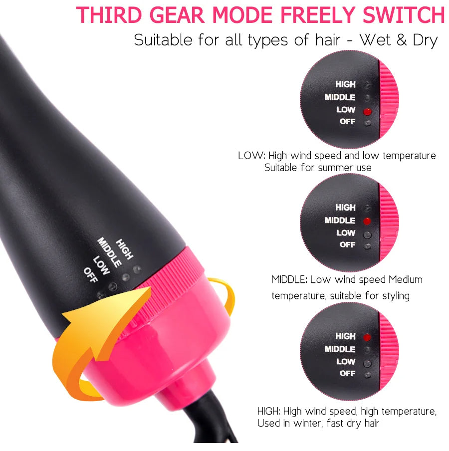 3 In 1 Brush For Hair Curler Hot Volumizing Brush Styler Curling Comb For Hair