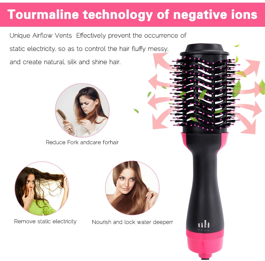3 In 1 Brush For Hair Curler Hot Volumizing Brush Styler Curling Comb For Hair