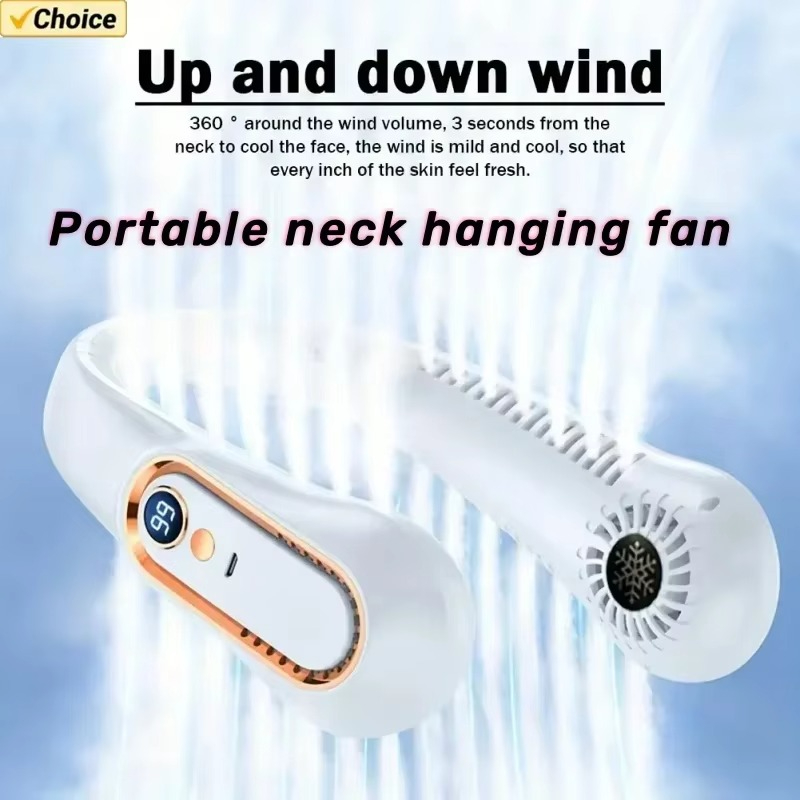 Hanging neck fan portable summer air cooler