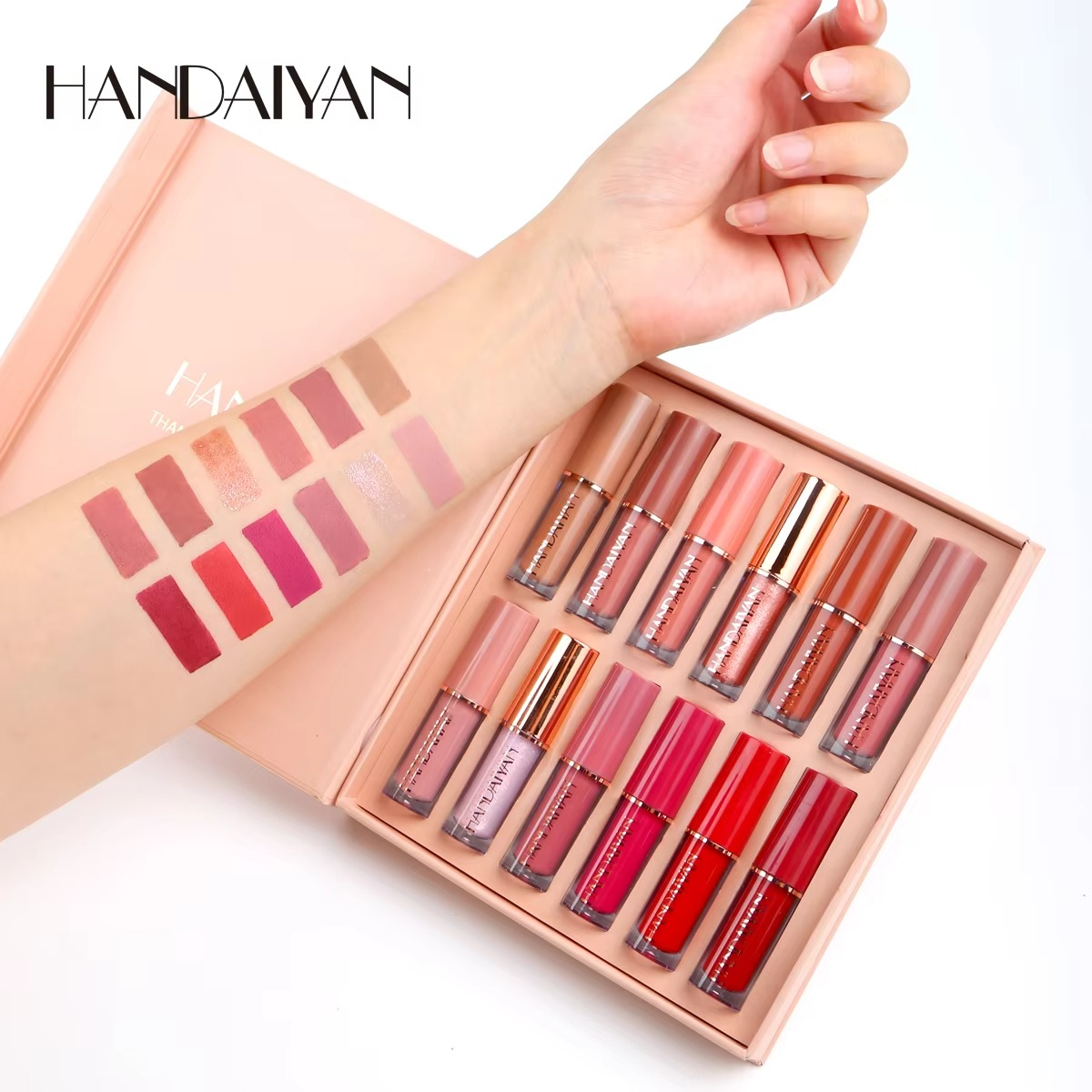 HANDAIYAN 12-Color Velvet Matte Lip Gloss Set