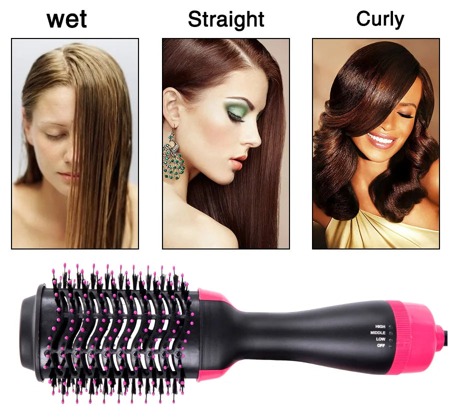 3 In 1 Brush For Hair Curler Hot Volumizing Brush Styler Curling Comb For Hair