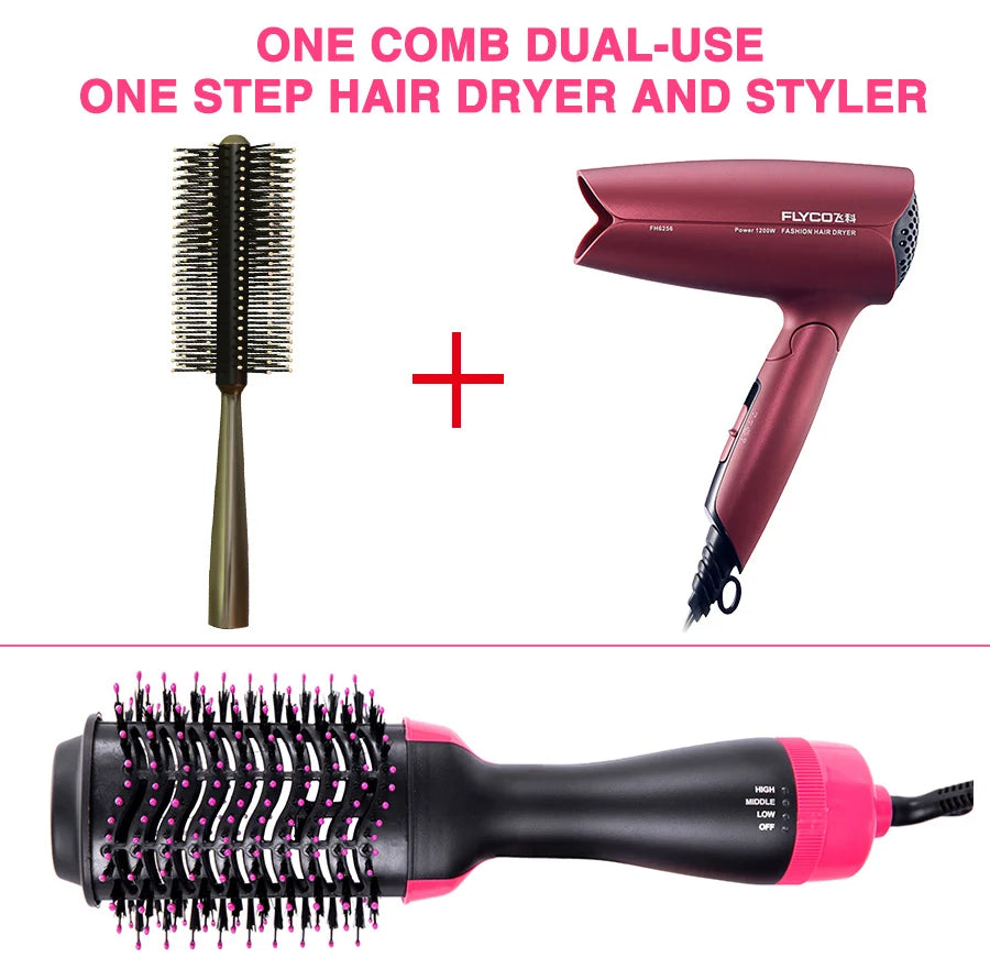 3 In 1 Brush For Hair Curler Hot Volumizing Brush Styler Curling Comb For Hair